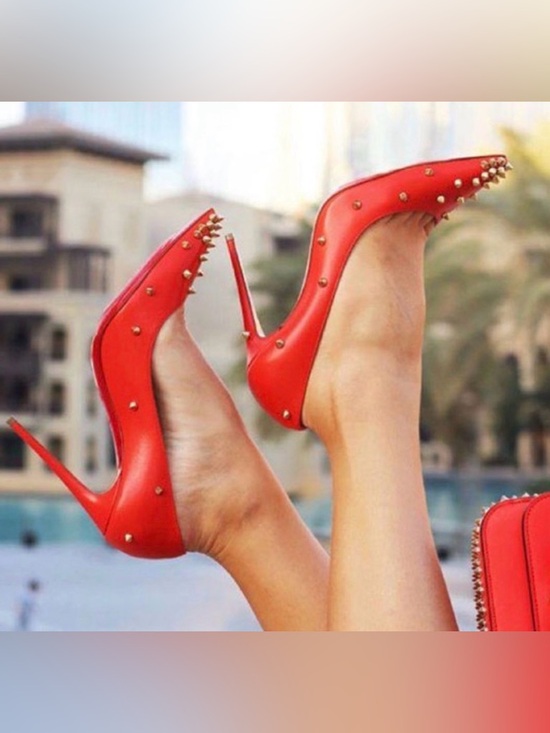 Christian Louboutin Shoes - EUC [Christian Louboutin] Degraspike Red Stiletto Heels Pumps Women’s 37 / US 7